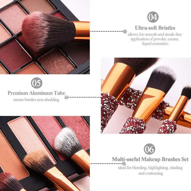 10-in-1 Diamant-Make-up-Pinsel-Set