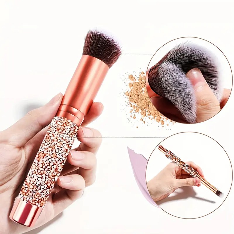 10er Luxus Make-up Pinselset mit Kristallgriff