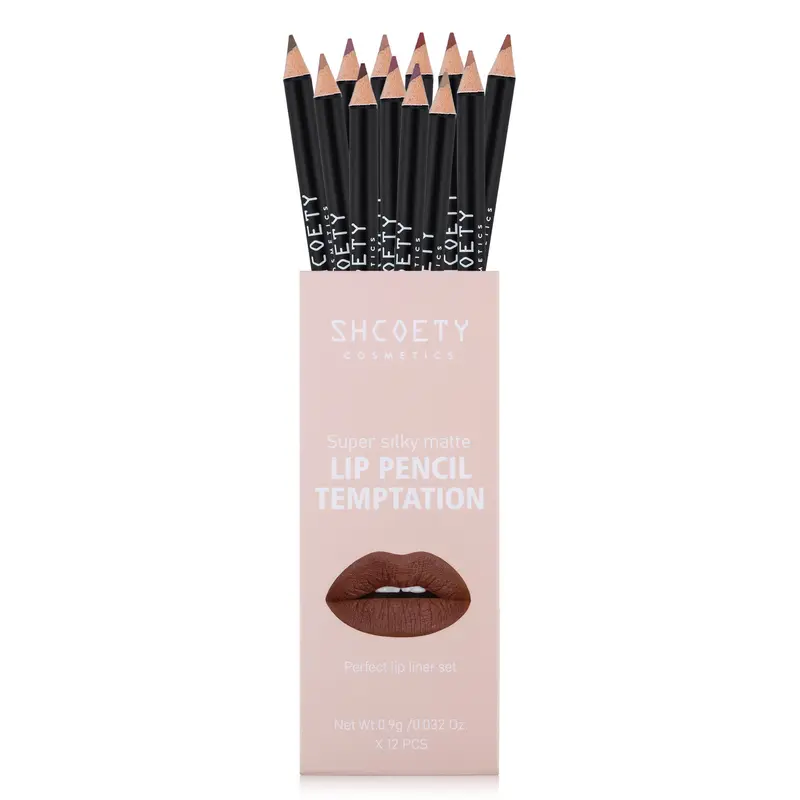 12 matte Lippenstifte & Liner Set
