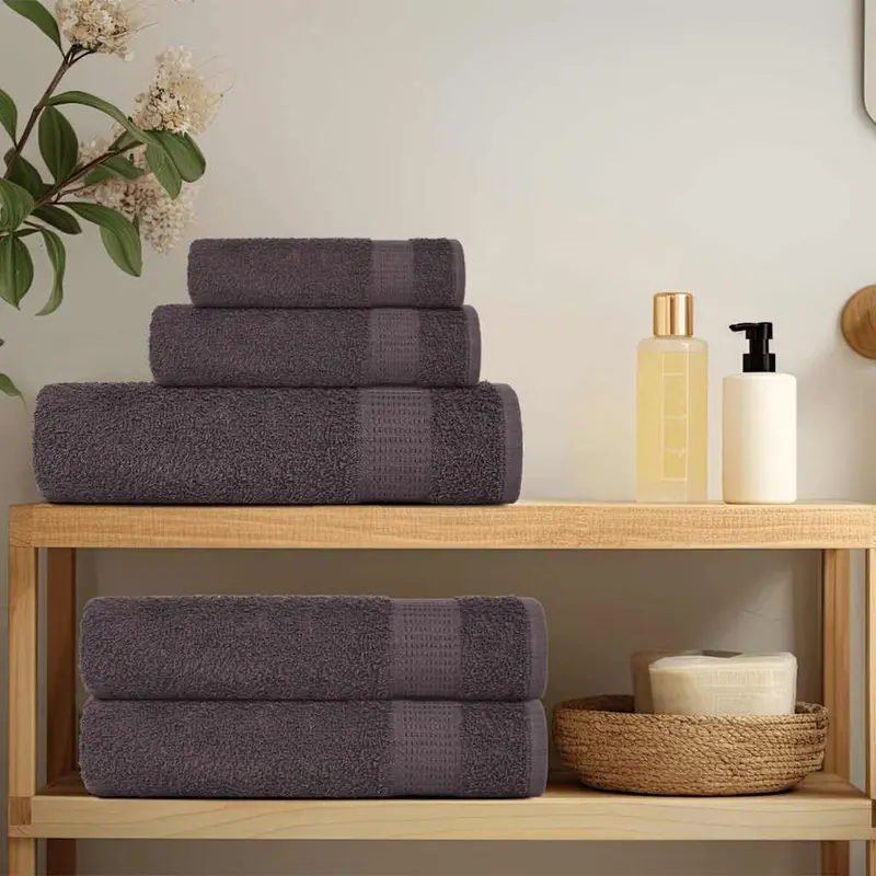 12-teiliges Handtuch-Set, Anthrazit, 100% Baumwolle