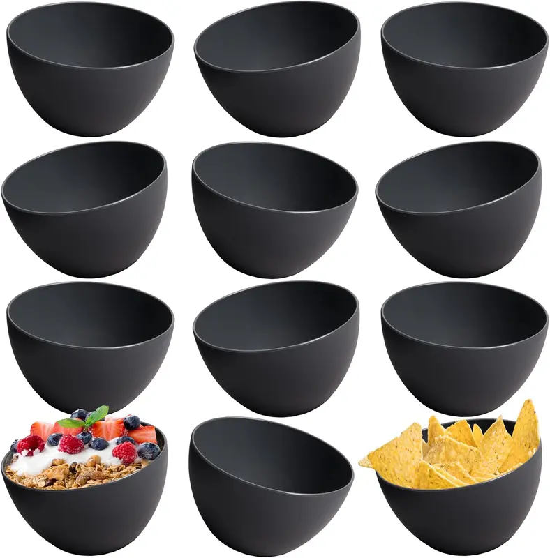 12er-Set Müslischalen, 12 x 750 ml Anthrazit Schwarz