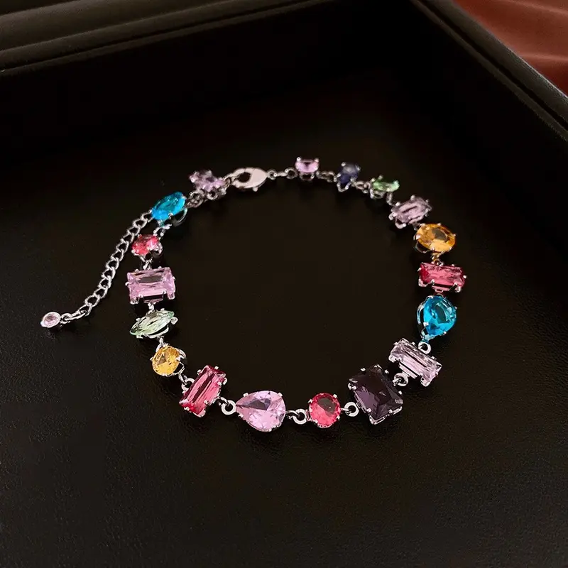 18K-Gold-Füllung Ovaler Zirkon-Clip-Armband