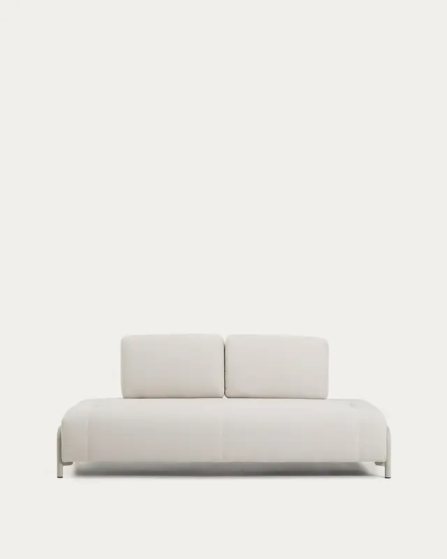 2-Sitzer-Modul Compo aus Chenille in Ecru mit beigem Metallgestell 200 cm FSC Mix Credit