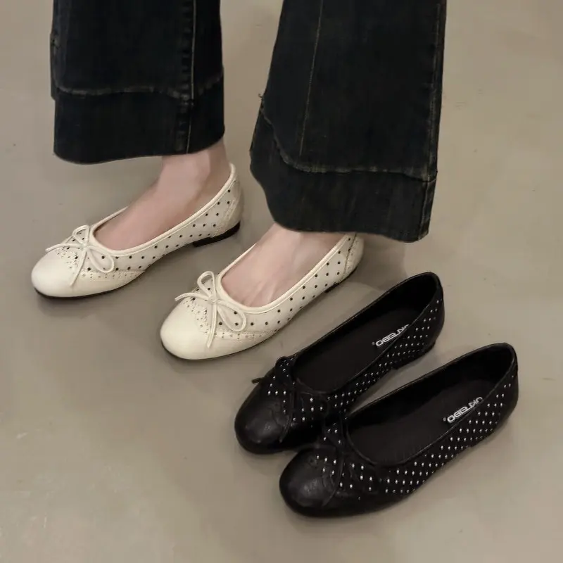 2026 Elegant Soft-Sole Ballerinas mit Polka-Dot-Bow