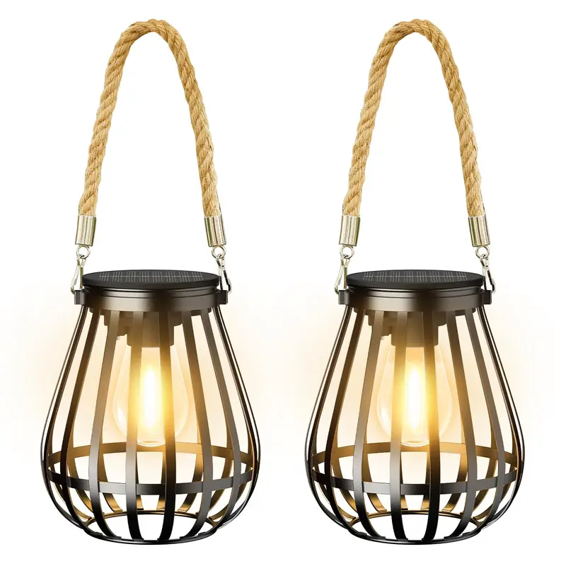2er-Set Solarlampen, Retro