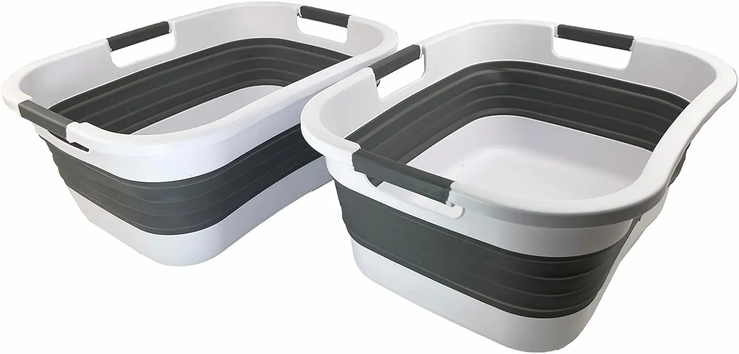 2er-Set - Zusammenklappbarer Wäschekorb, 30L, 2