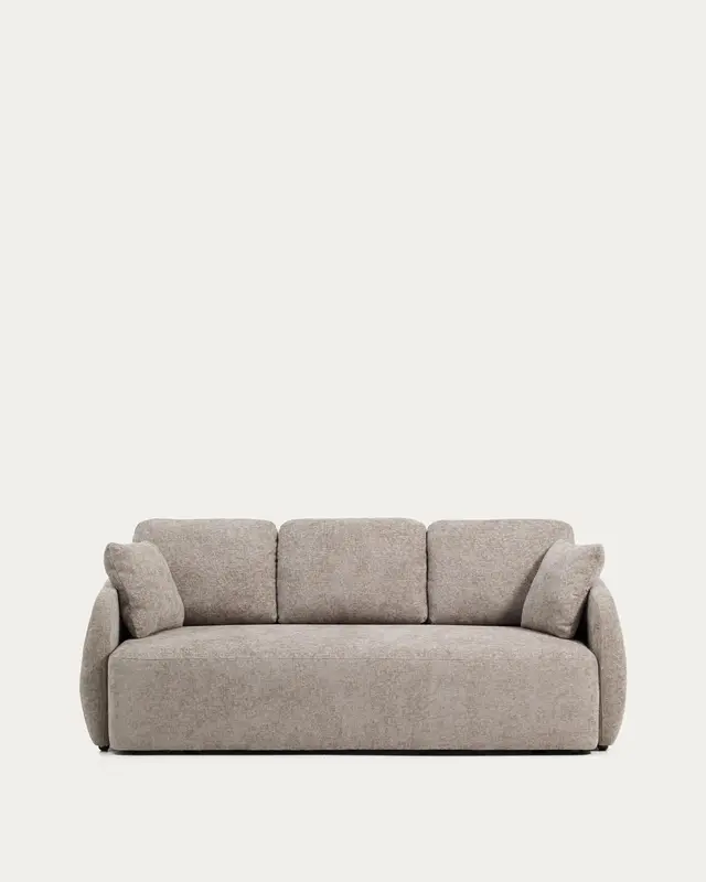 3-Sitzer-Bettsofa Laira in taupefarbener Chenille, 218 cm, FSC Mix Credit