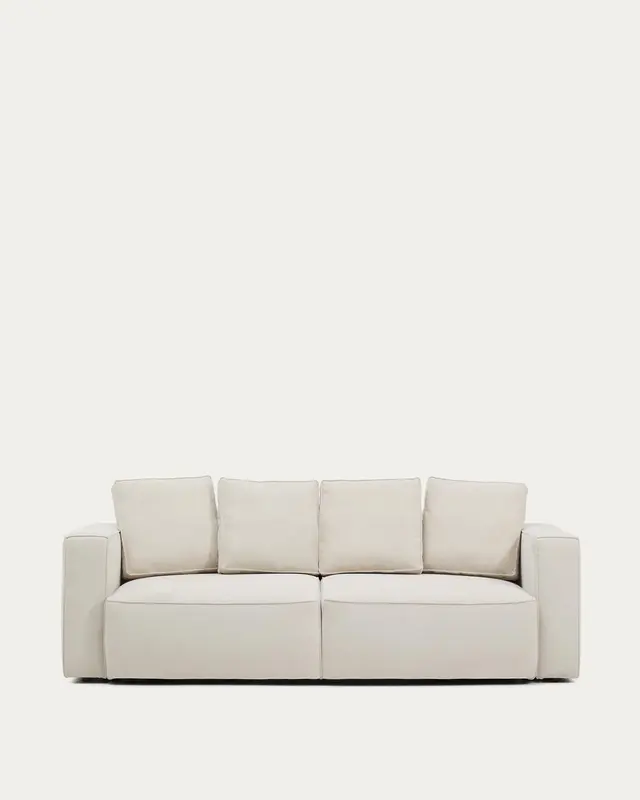 3-Sitzer Bettsofa Marela in beiger Chenille, 236 cm, FSC Mix Credit