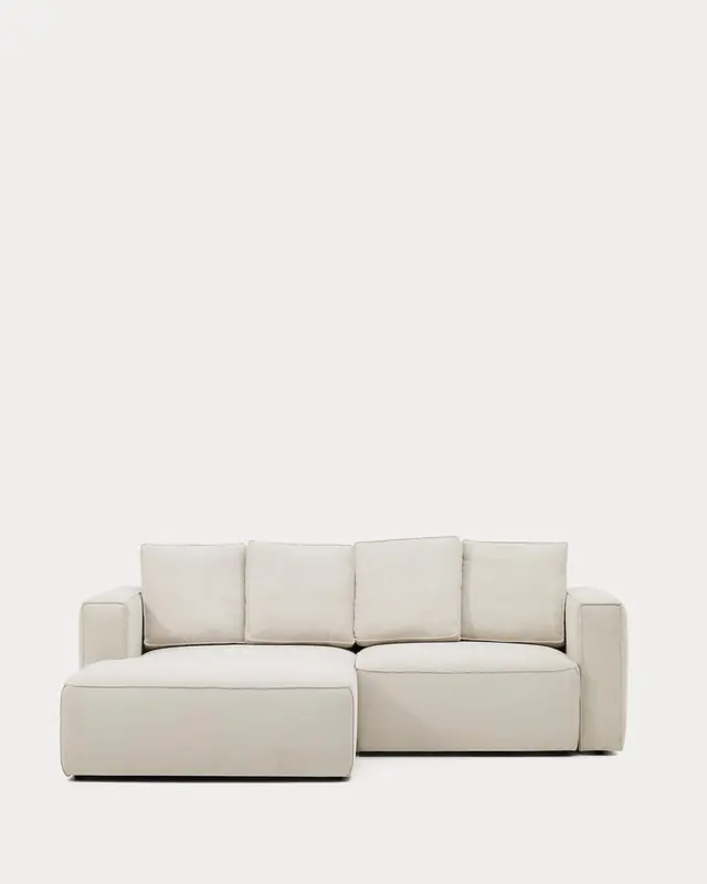 3-Sitzer Bettsofa Marela mit Chaiselongue links in beiger Chenille, 236 cm, FSC Mix Credit