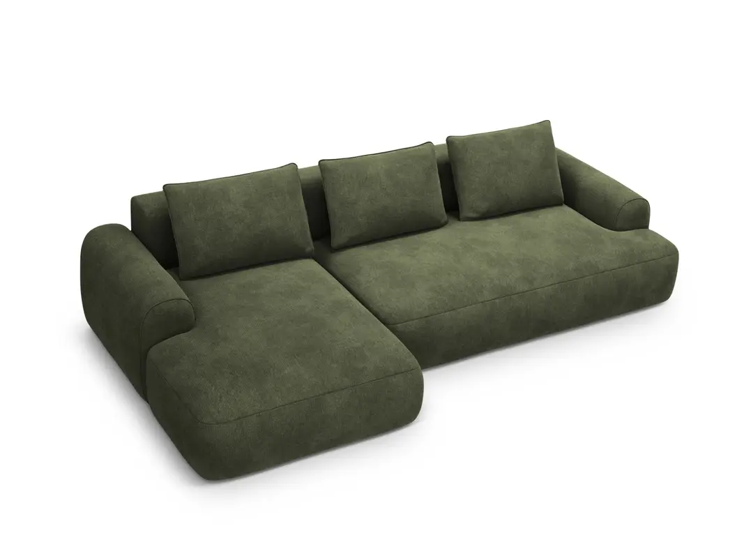 3-Sitzer Ecksofa links mit Schlaffunktion und Stauraum Calma