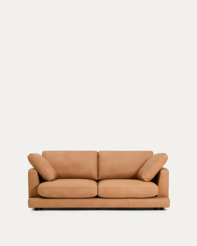 3-Sitzer-Sofa Gala in braunem Leder, 210 cm