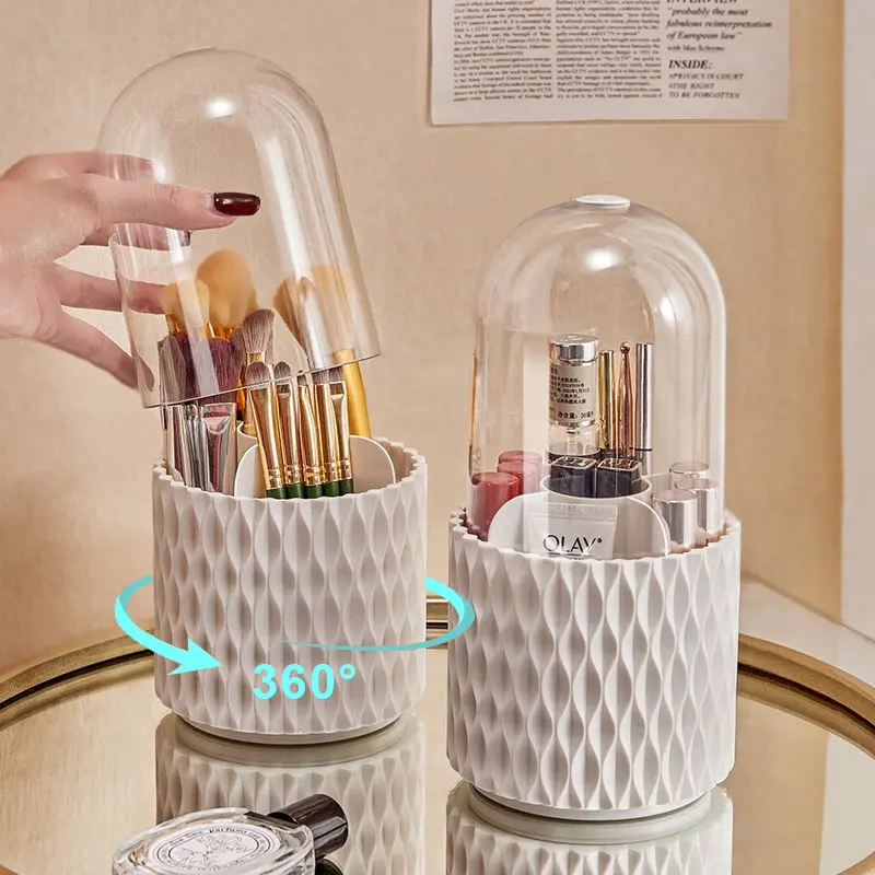 360° drehbarer Make-up Pinsel-Organizer mit Deckel