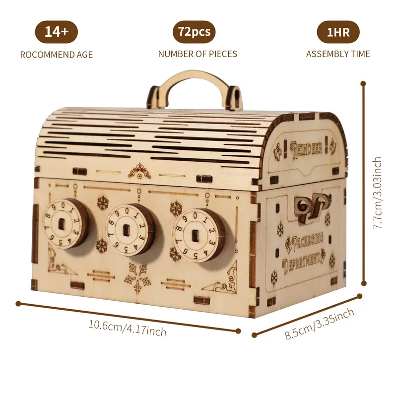 3D Holzpuzzle Schatztruhe Bausatz