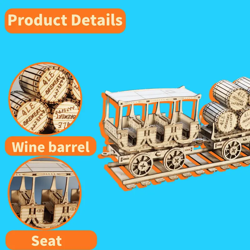 3D Holzpuzzle Weintransporter