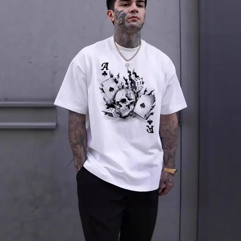 3D Schriftzug-Print Herren T-Shirt