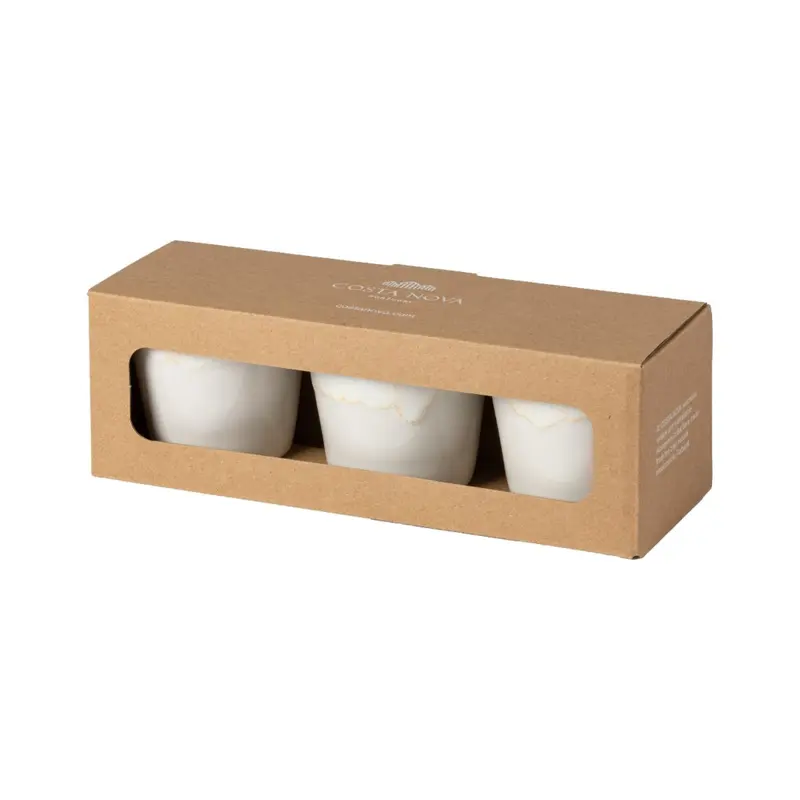 3er Set Grespresso Geschenkbox Kaffeetasse 190ml weiss