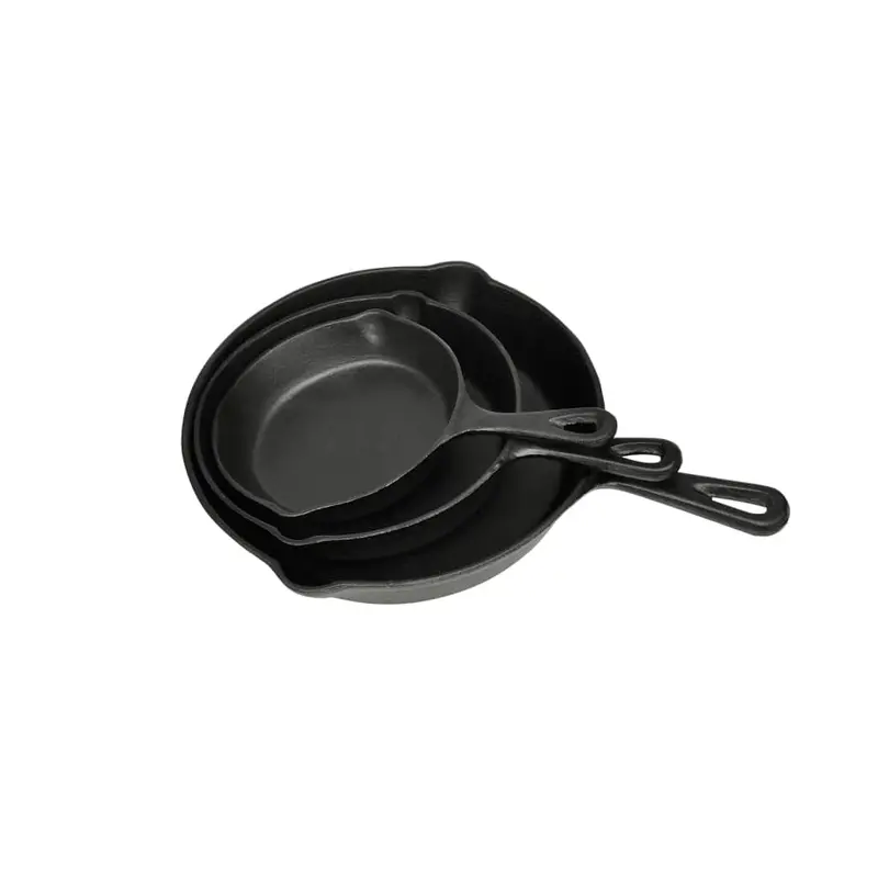 3er-Set Gusseisenpfannen für Steaks & mehr