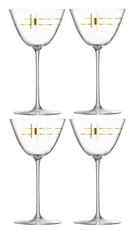 4er Set Century Martiniglas 195ml gold