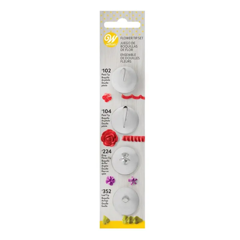4er Set Spritztüllen Blumen und Blätter Nr102/104/224/352