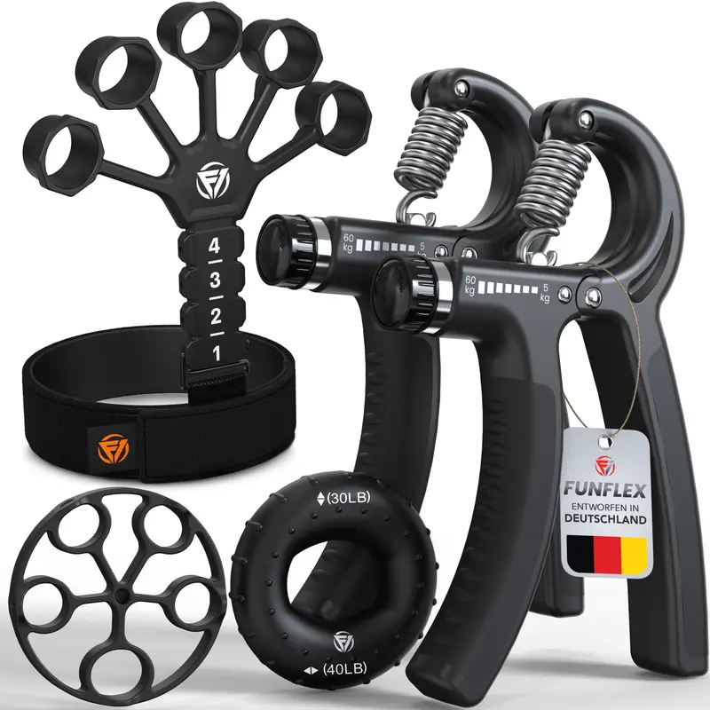 5-teiliges Handtrainer-Set, Schwarz 5er Set