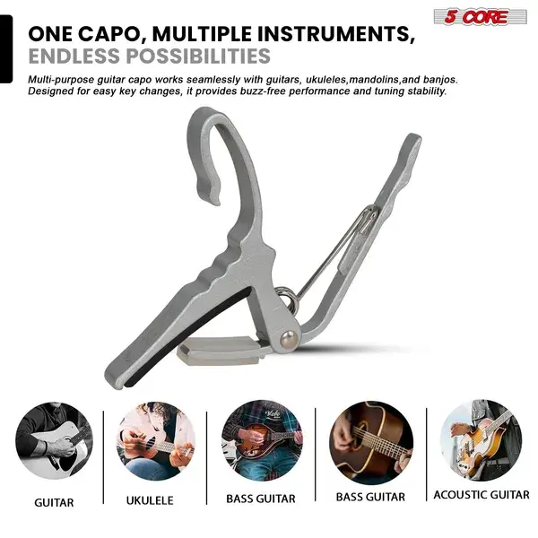 5Core Kapodaster Set für Gitarre & Saiteninstrumente