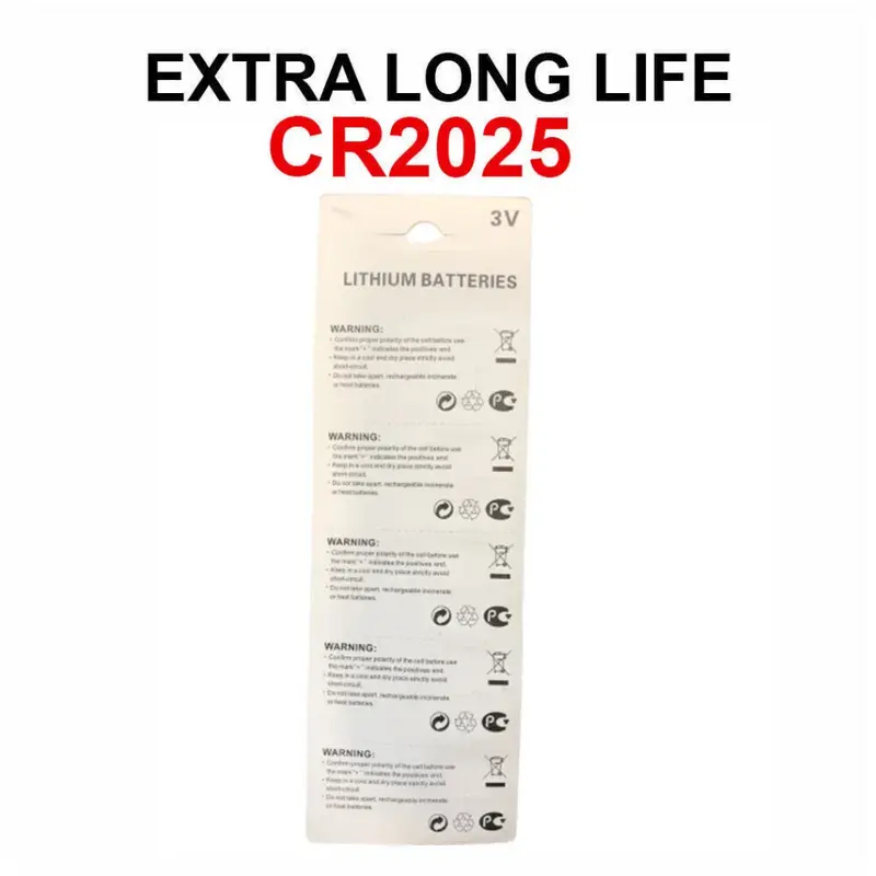 5er-Pack CR2025 Lithium-Knopfzellen