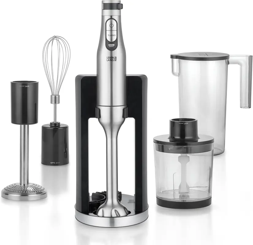 6-teiliges Stabmixer-Set mit Zubehör, Stabmixer Set 6 Teilig - 1200W