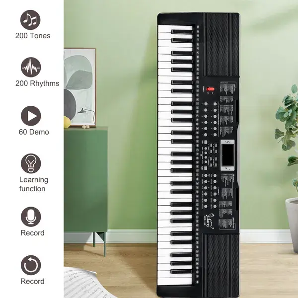 61-Tasten Keyboard mit Ständer und Bank