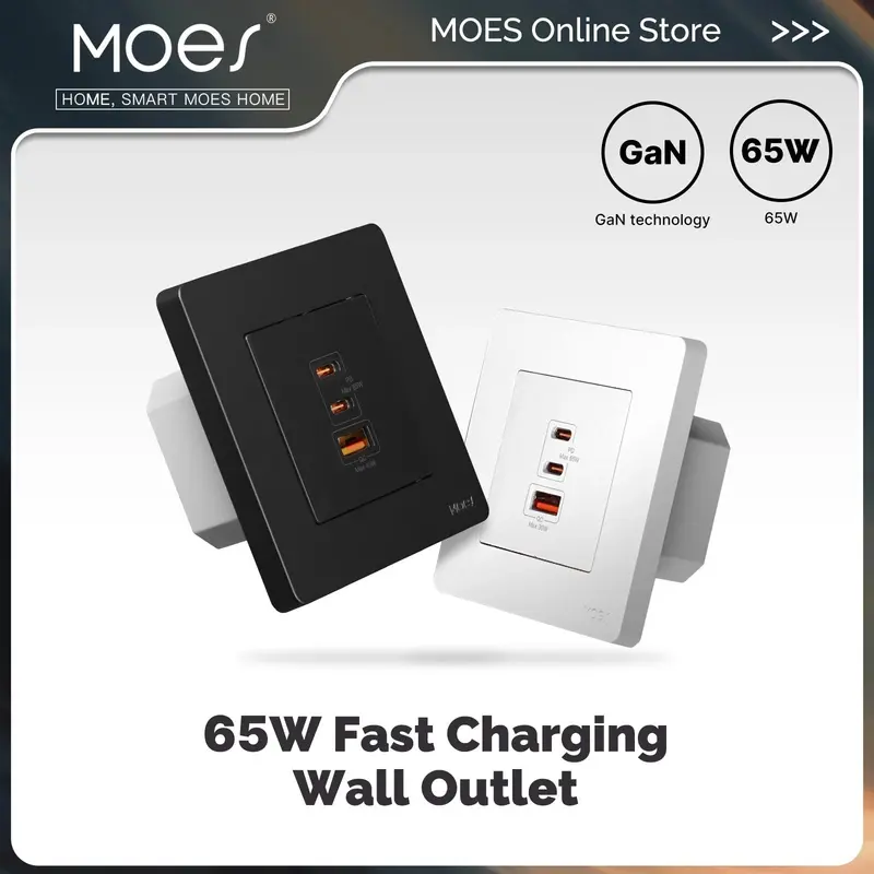 65W GaN Schnellladegerät · 3-Port USB-C Kompakt