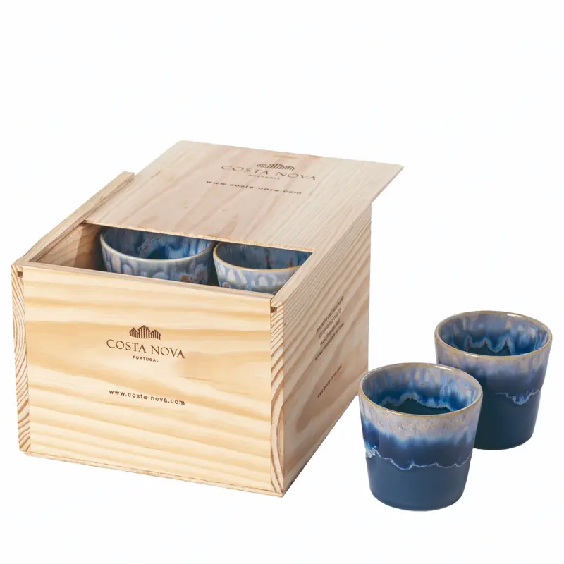 8er Set Grespresso Geschenkbox Kaffeetasse 190ml denim