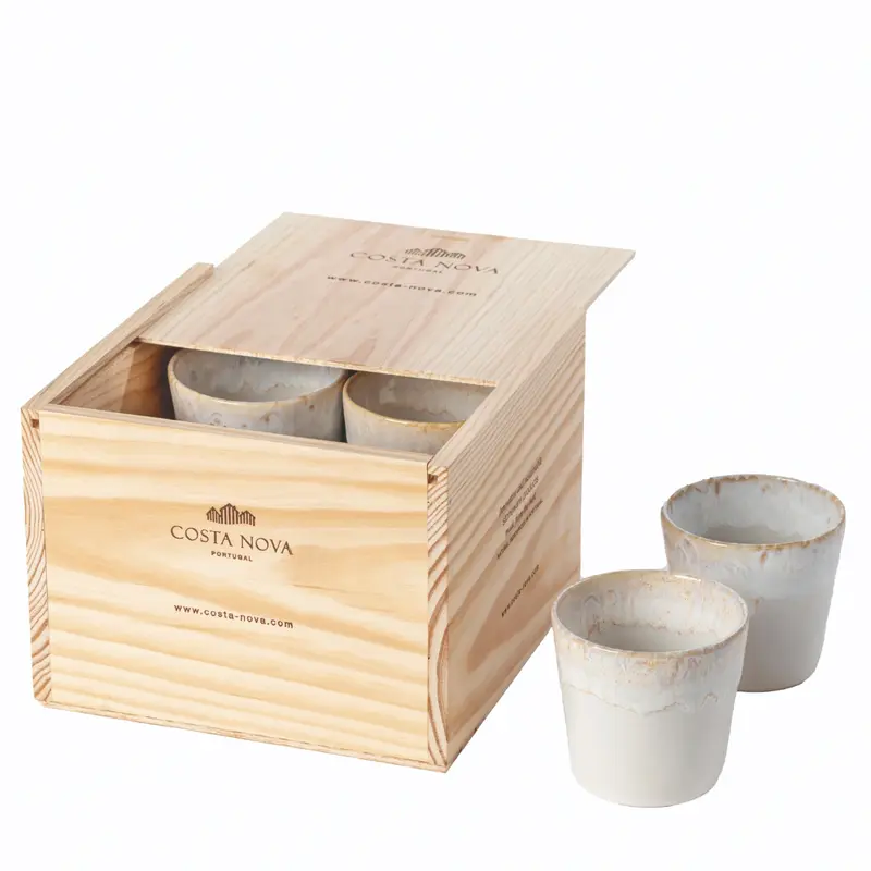 8er Set Grespresso Geschenkbox Kaffeetasse 190ml weiss