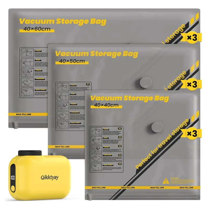 9-teiliges Vakuumbeutel-Set mit kabelloser Pumpe, 9 set