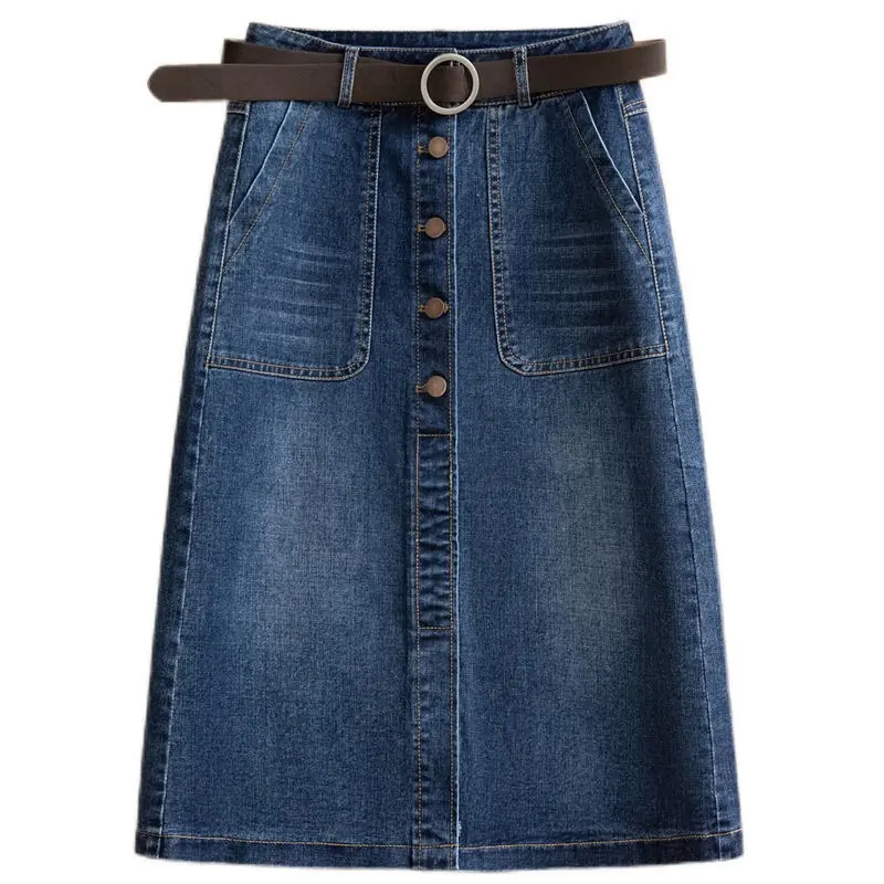 A-Linien Jeanskleid mit Knopfleiste