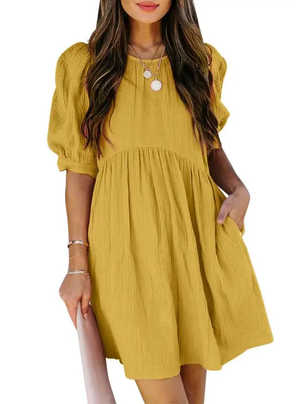 A-Linien Strickkleid mit 3/4-Ärmeln