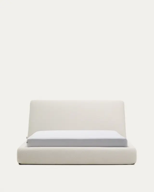 Abziehbares Bett Martina mit ecrufarbener Chenille für Matratzengrösse 160 x 200 cm
