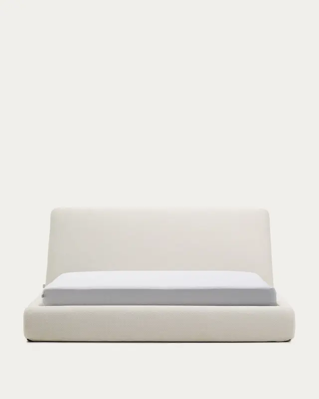 Abziehbares Bett Martina mit ecrufarbener Chenille für Matratzengrösse 180 x 200 cm