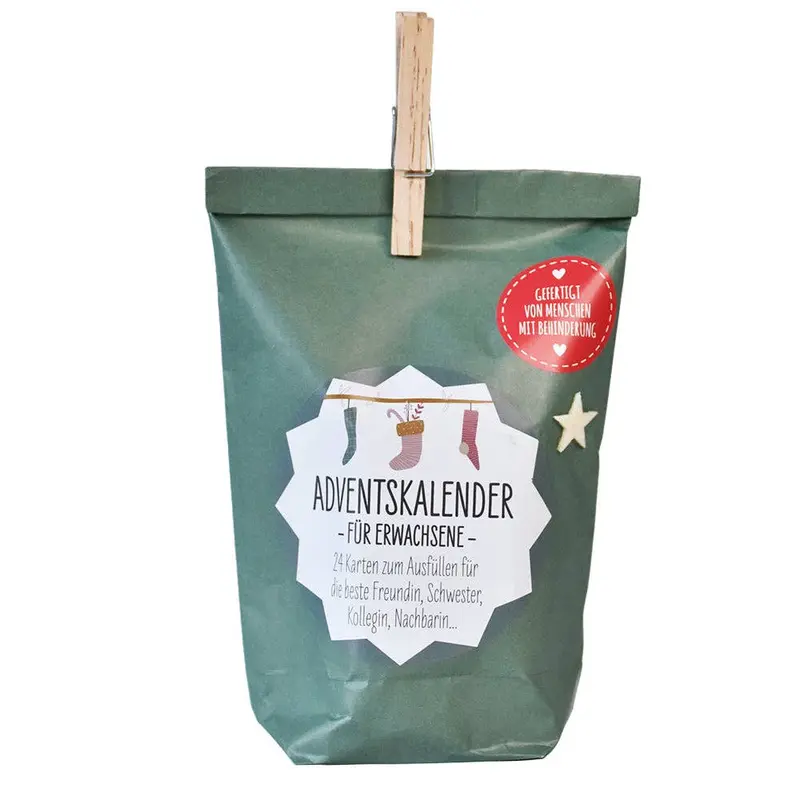 Adventskalender Wundertüte mit Karten zum Beschriften