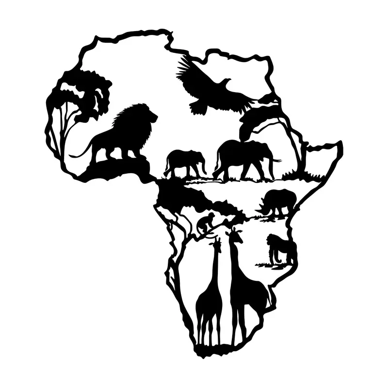 African 2 Wanddeko - Schwarz