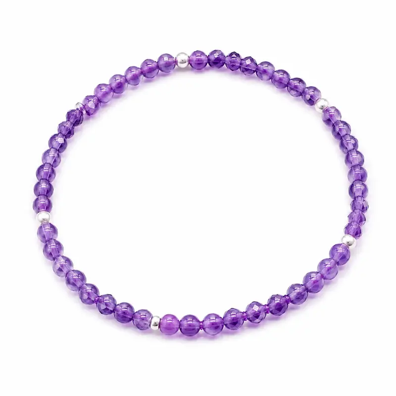 Amethyst Armband facettiert 4 mm – Elegantes Edelsteinarmband für Achtsamkeit, innere Ruhe und Harmonie