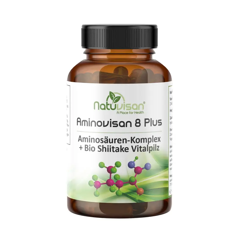 Aminovisan 8 Plus EAA Aminosäuren mit L-Glutamin & Vitalpilz vegan 120 Kapseln