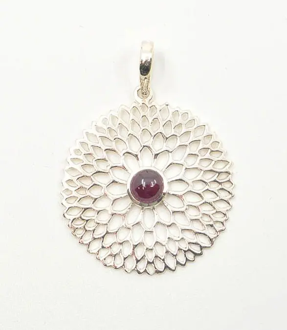 Anhänger Lotus mit Granat