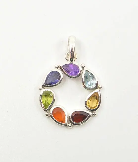 Anhänger Ring mit 7 Chakra