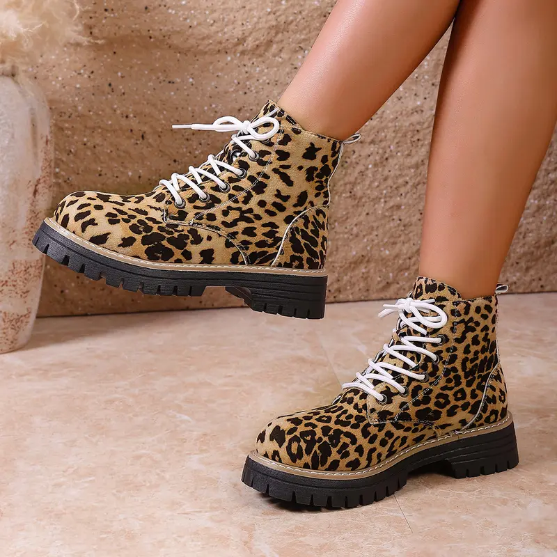 Ankle Boots mit Leopardenmuster