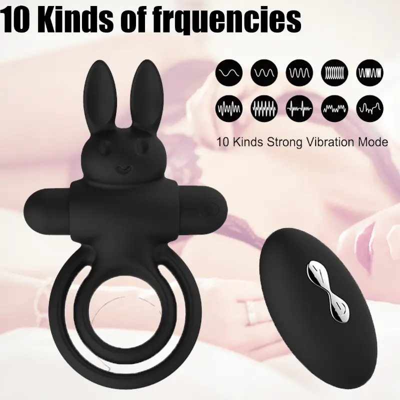 Anneau pénien vibrant avec oreilles de lapin