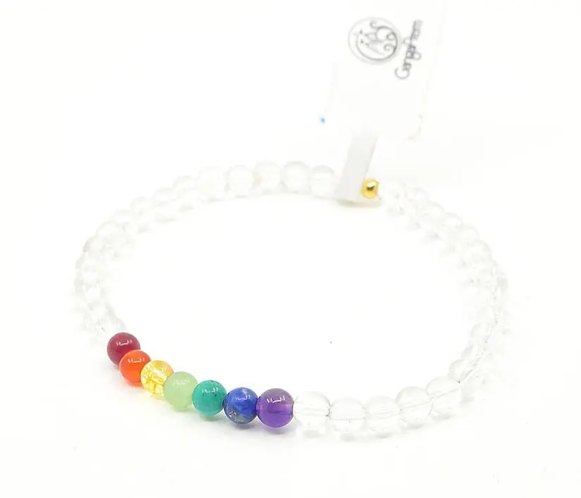 Armband Bergkristall & 7 Chakra