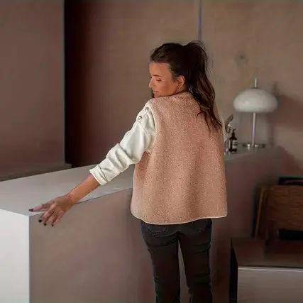 Ärmellose Blazer-Weste mit Knopfleiste