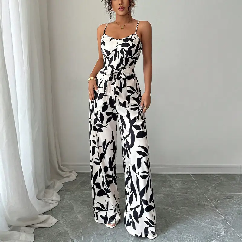 Ärmelloser Blumen-Jumpsuit für Damen