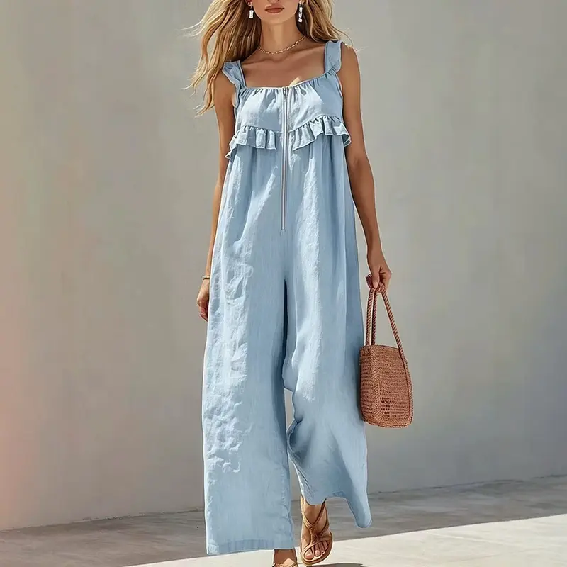 Ärmelloser Jumpsuit mit geradem Bein