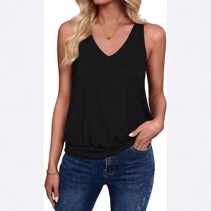 Ärmelloses Henley-Top im lässigen Stil