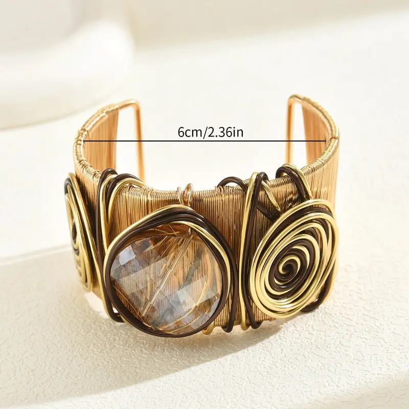 Armreif mit Zirkonia und Gewinde-Design